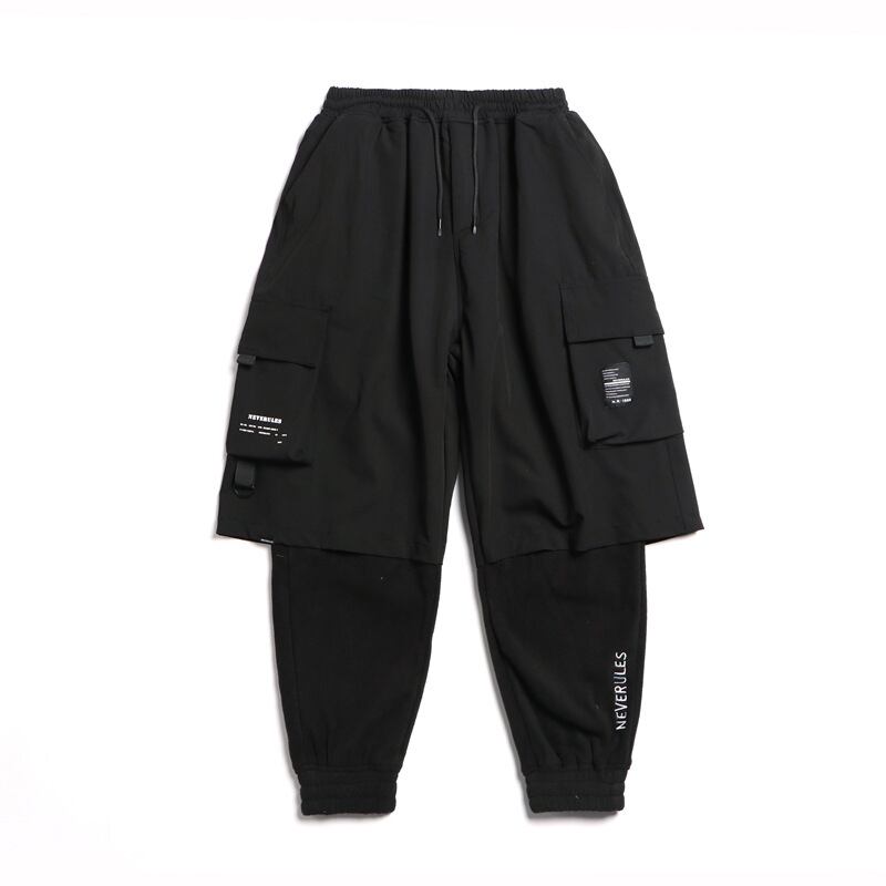 Road Vintage European and American Street Hip-Hop Loose Fake Two-piece Pantsable Men's Sports Harlan Pants-Alibaba ストリート ビンテージ ヨーロピアン hip6-161160281434940