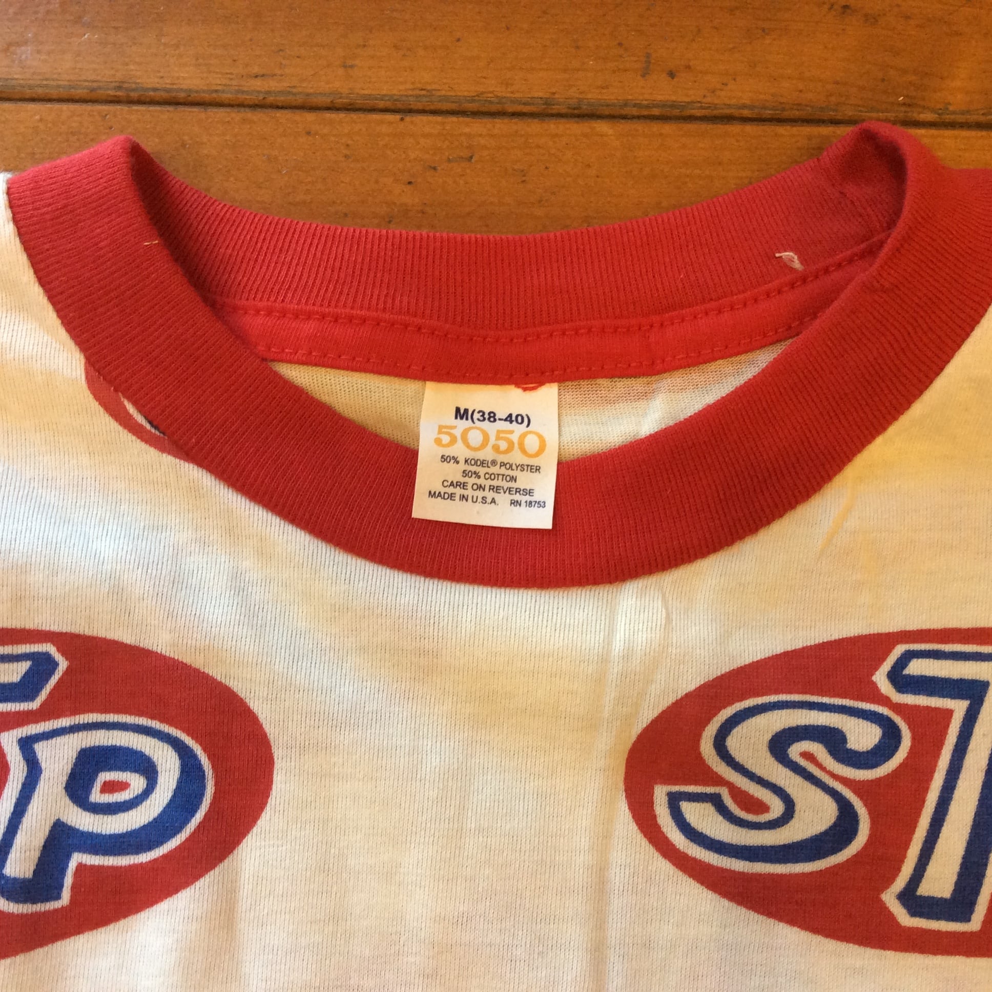 80's STP 総柄 Tシャツ 50/50 USA製 表記M