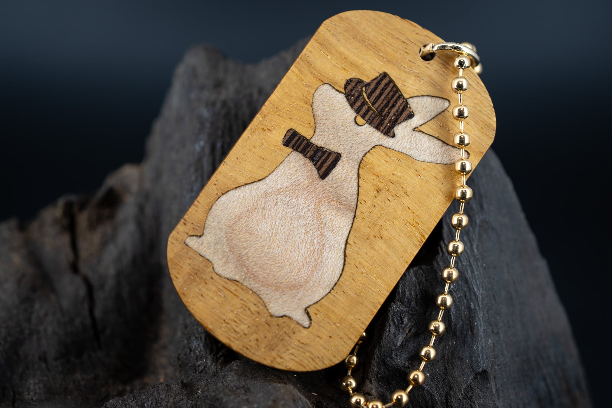 【 悪魔の樹 】モビンギ ドッグタグ 象嵌 三月ウサギ