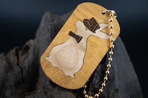 【 悪魔の樹 】モビンギ ドッグタグ 象嵌 三月ウサギ