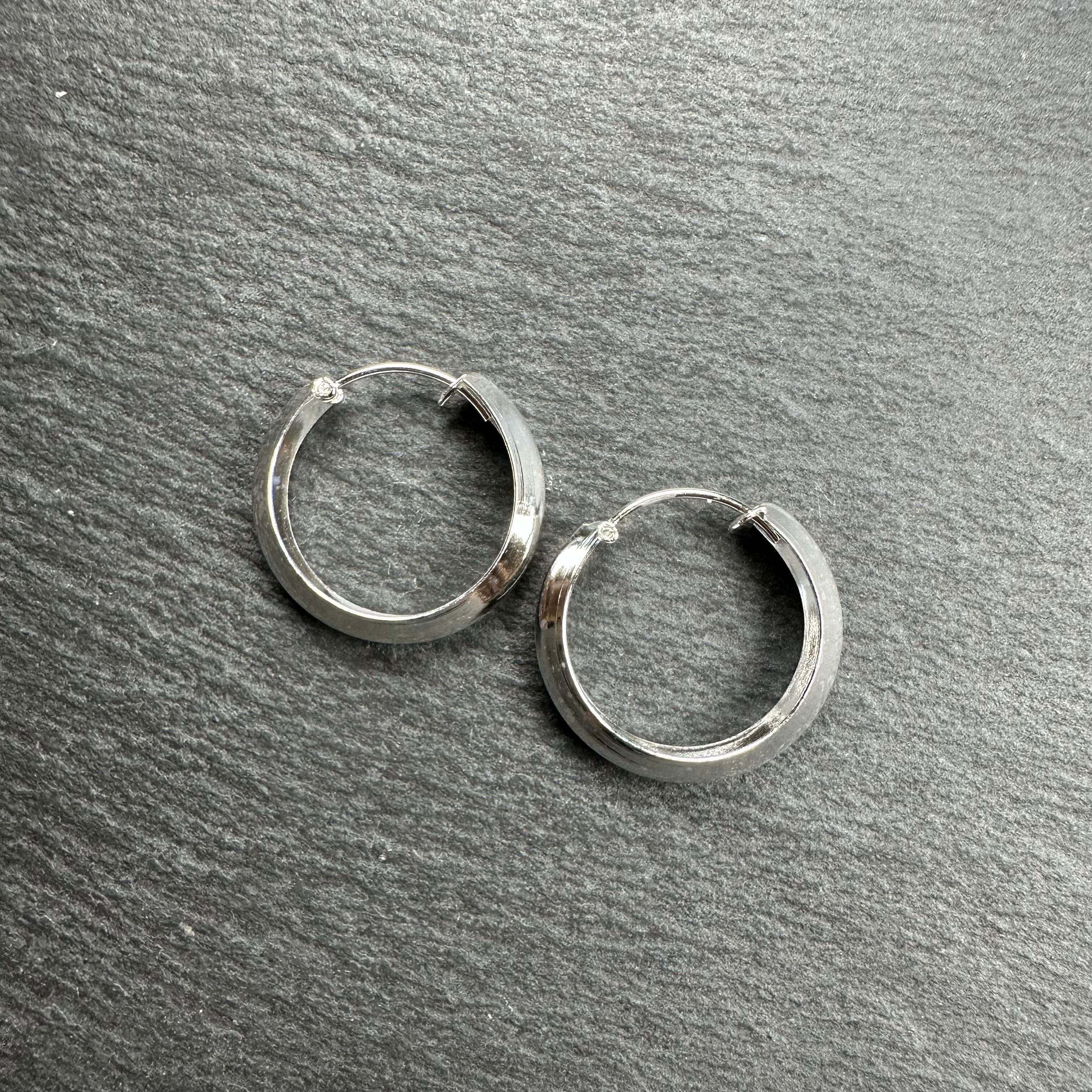 シルバー925 silver ルーナフープピアス/軽研磨仕上げ