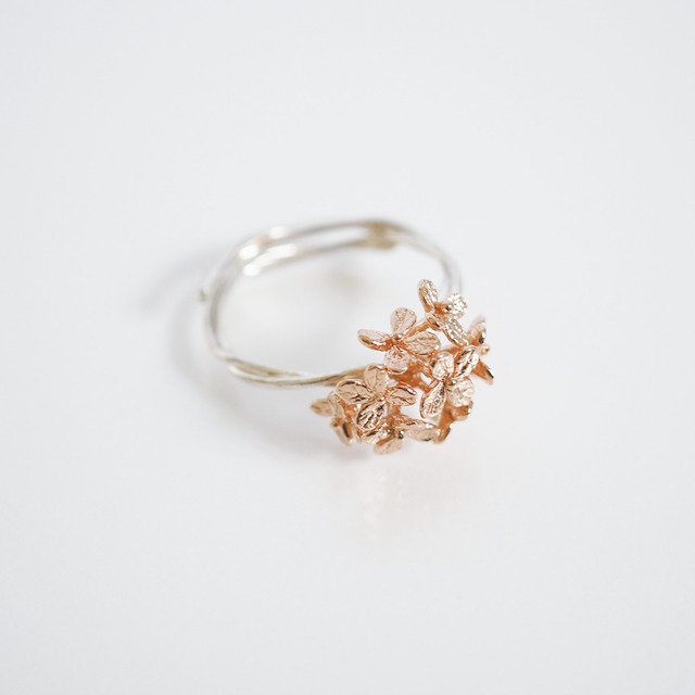 紫陽花のリング(silver×pink gold)