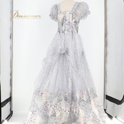 パーティドレス ワンピース ドレス グレイ系 シルバー系 Da Vistosa ドニャヴィストーサ 発表会 演奏会 パーティ 舞台 ラメ スパンコール フリル ダンス かわいい おしゃれ エレガント ウエディング クラシック スタイリッシュ