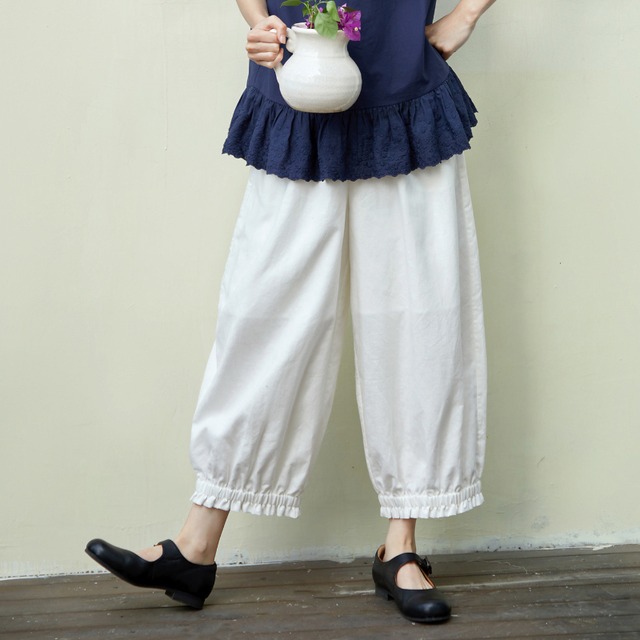 裾フリルワイドパンツ　M2197