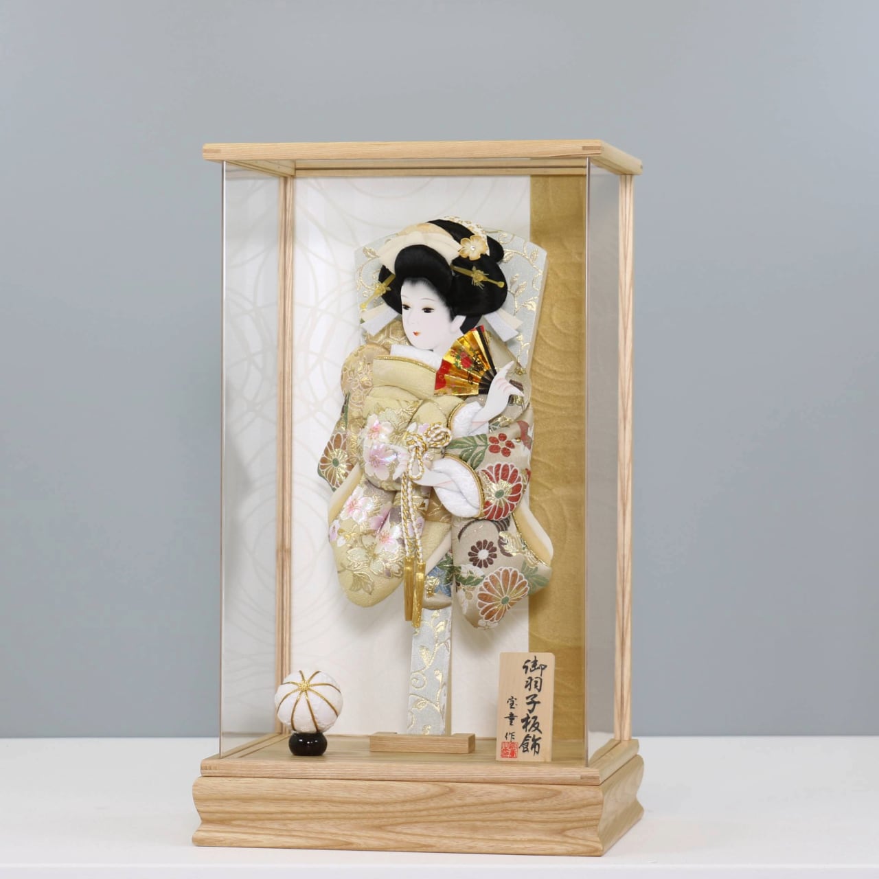 【無垢 EX 振袖羽子板 13号】 羽子板飾り アクリルケース飾り 羽子板|刺繍|桜|アクリル仕様|和モダン