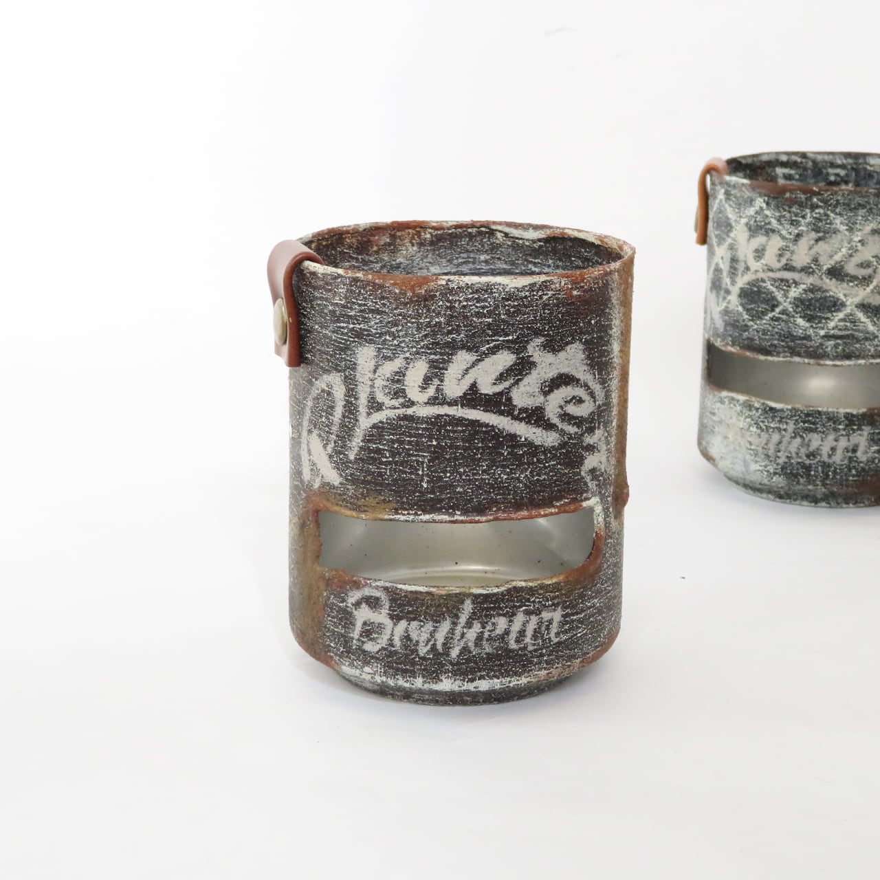 never give up！ヴィンテージ風リメ缶(ヴィンテージパープル