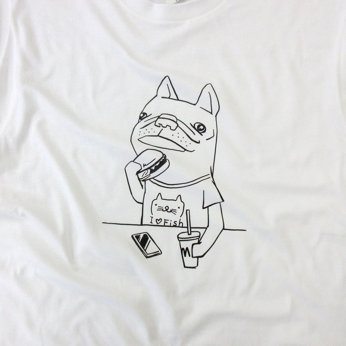 フレブル 食いしん坊 Tシャツ dog31 イラスト 犬 フレンチブルドッグ