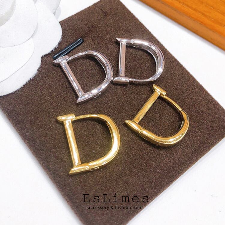 中折れフープピアス 2色のゴールドがしめるフープピアス K10YG/WG