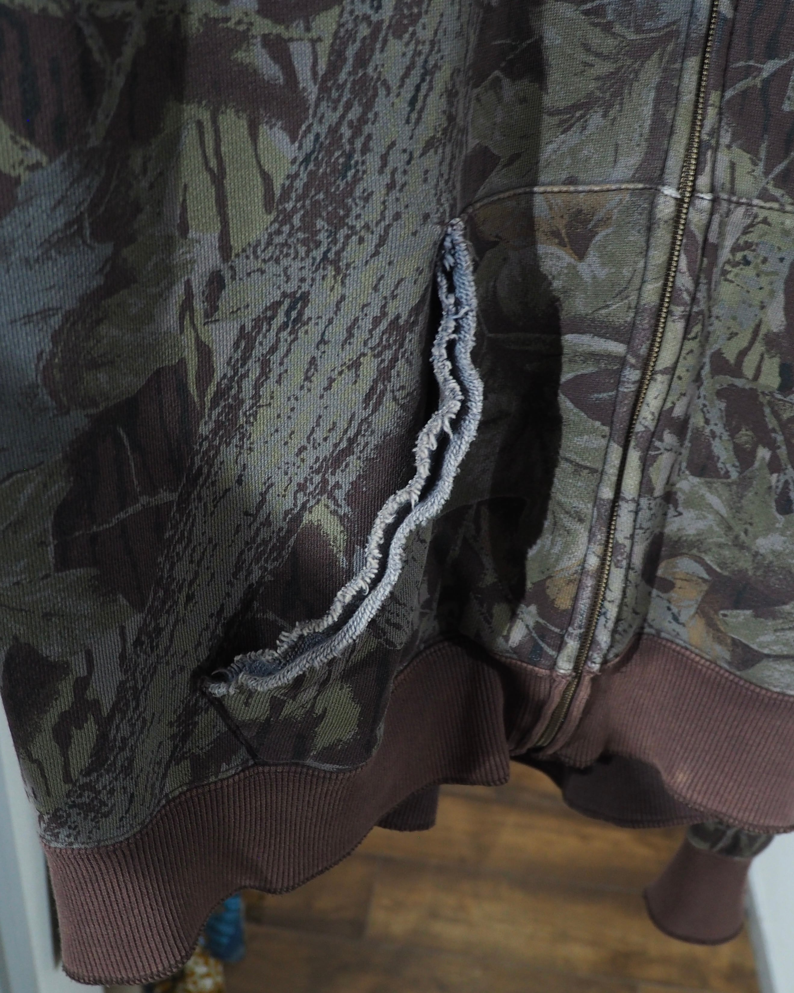 2002s " PPFM - Archive " Beautiful Aging Camouflage × Two stars Embroidery Full zip Parker ピーピーエフエム アーカイブ 星刺繍 パーカー