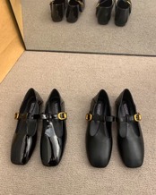 T-strap square toe flat Shoes L0107