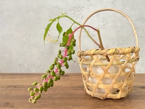 福島県 | 根曲竹 手つき花かご 小