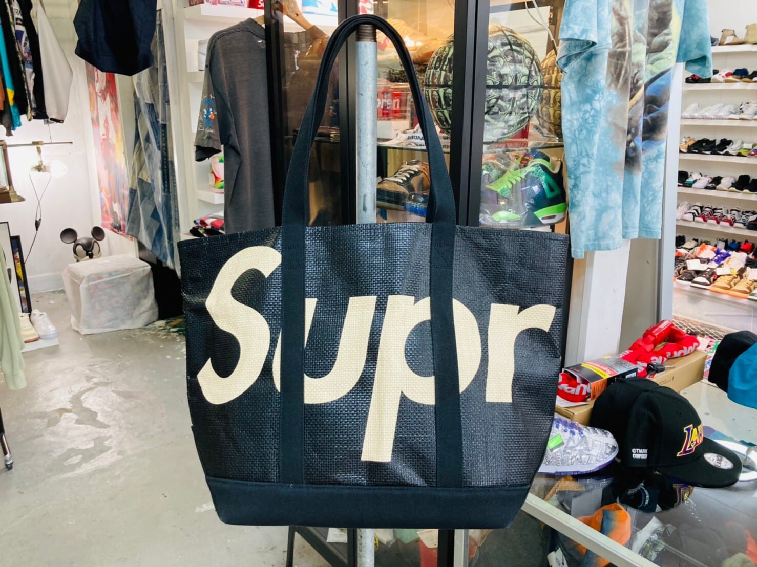 SUPREME 20SS RAFFIA TOTE BLACK 49016 | BRAND BUYERS OSAKA 