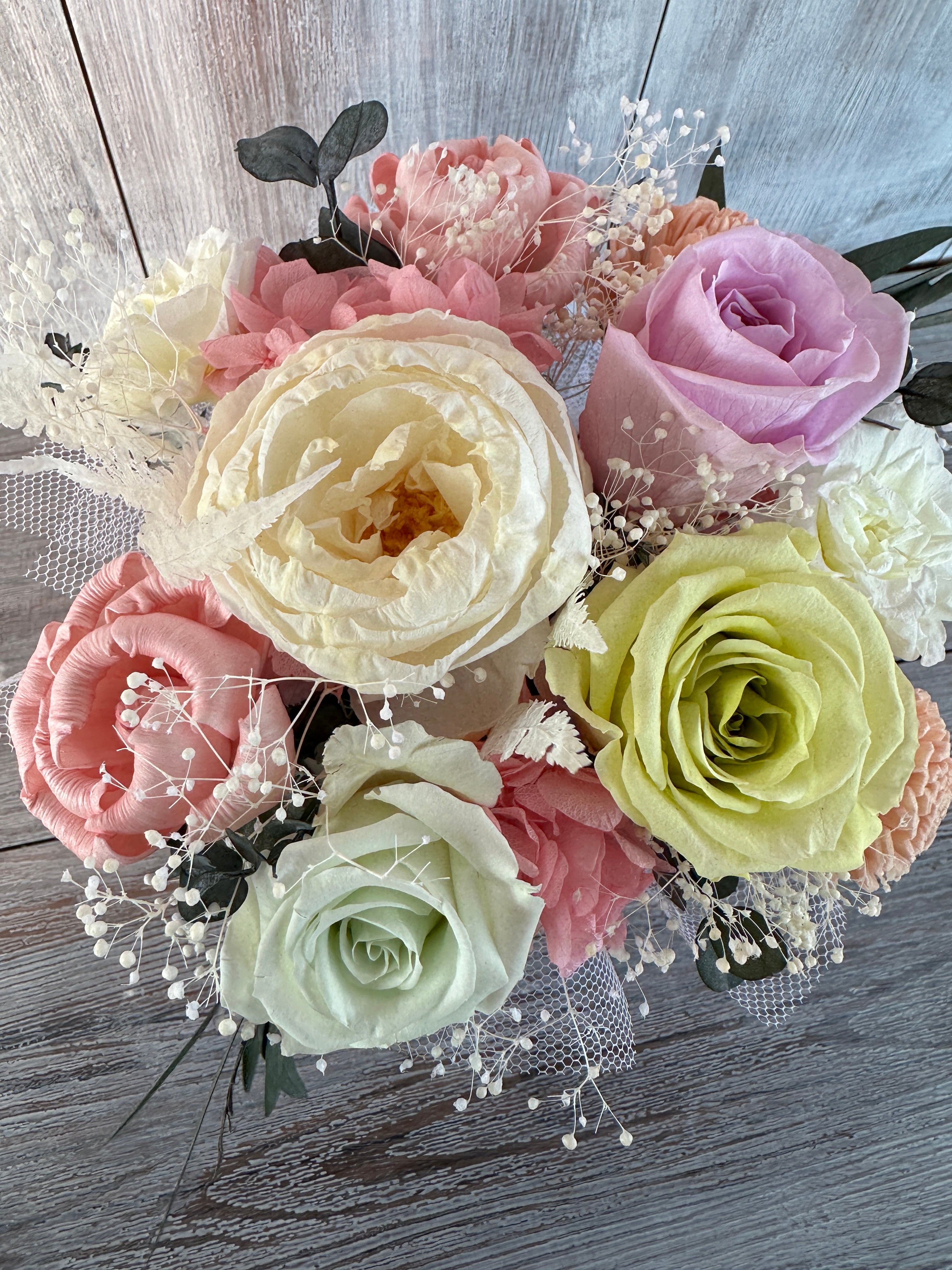 特別価格】ソラフラワーのウェディングブーケ＆ブートニア ドライ