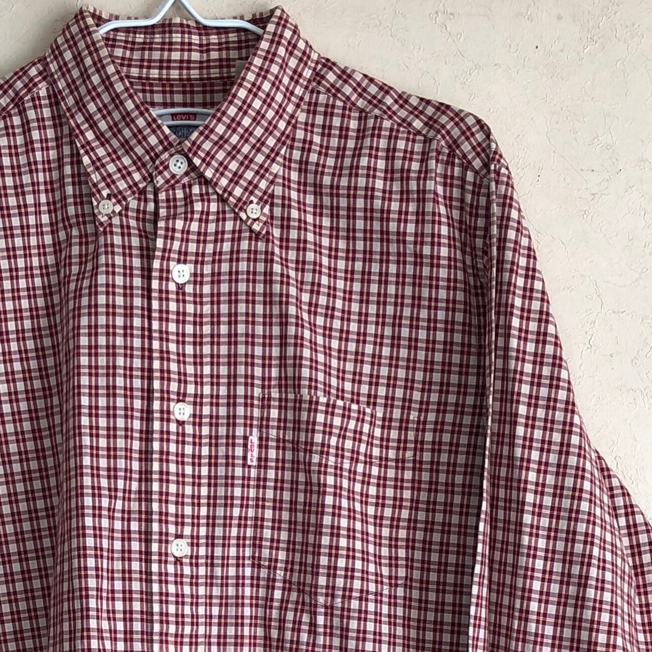【Mサイズ】Levi's 90s BD長袖シャツ 白タブ チェック柄
