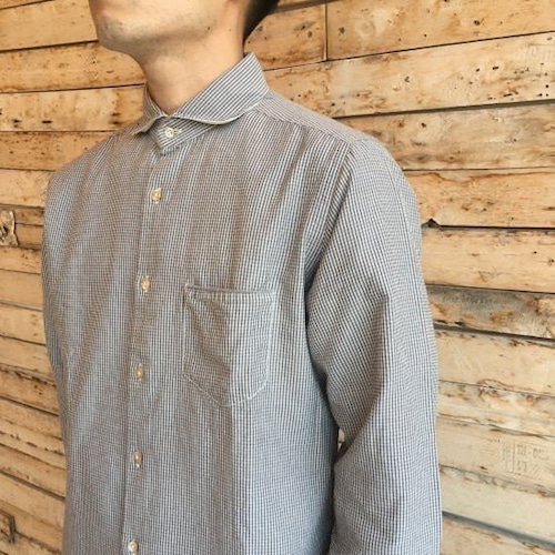 DNL Italy ホリゾンタルカラースリムシャツ　グレー 【SALE】