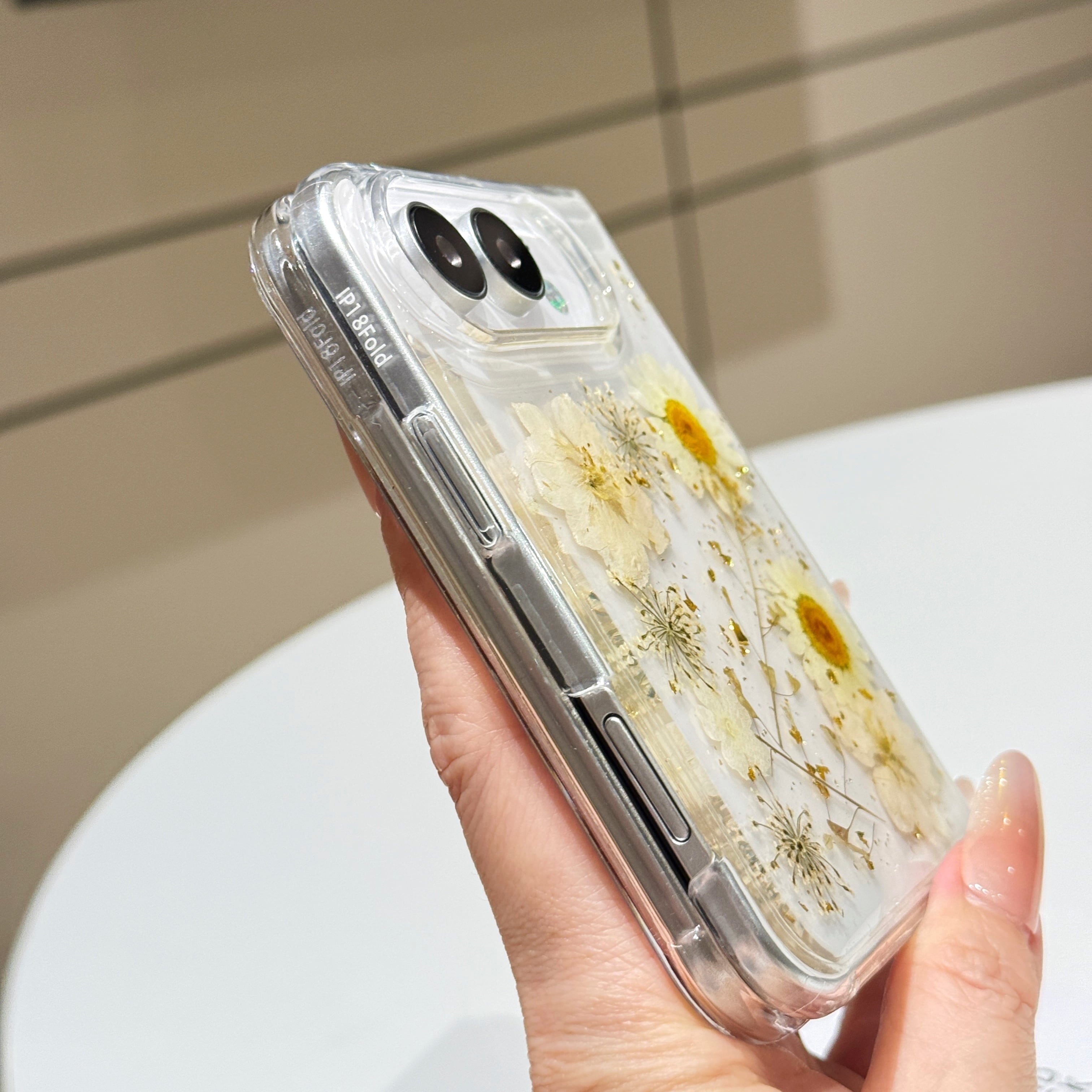 押し花 iPhone Duo ケース クリア おしゃれ スマホカバー 透明 ドライ