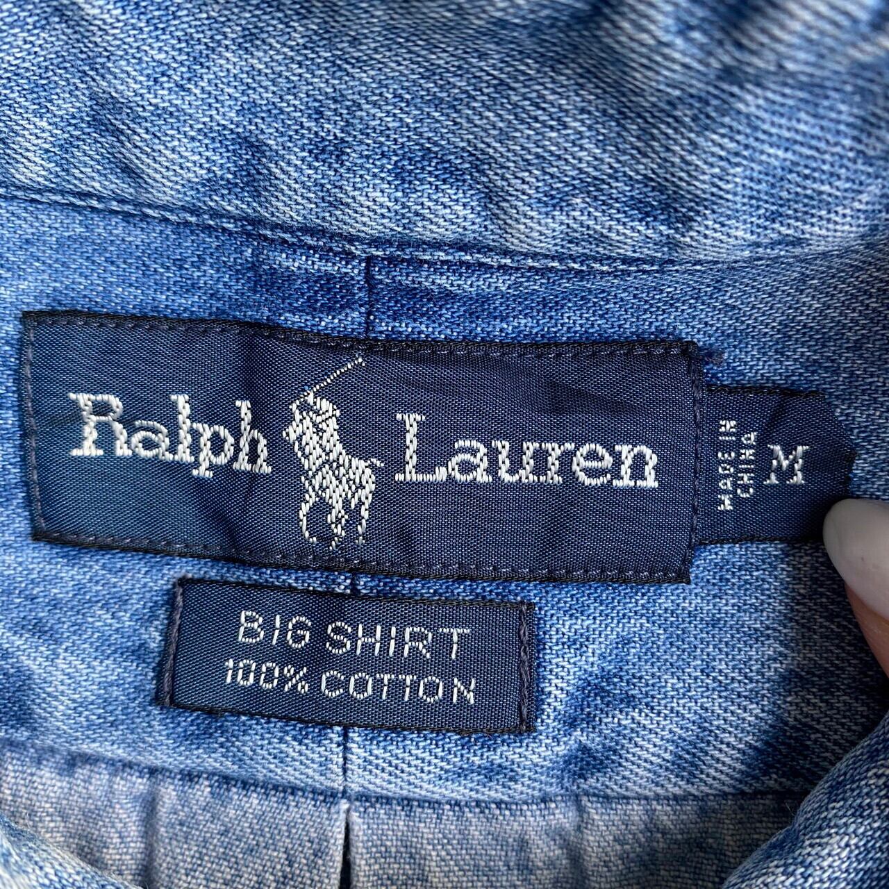 Ralph Lauren ラルフローレン 長袖 デニムシャツ メンズM 古着 ボタン