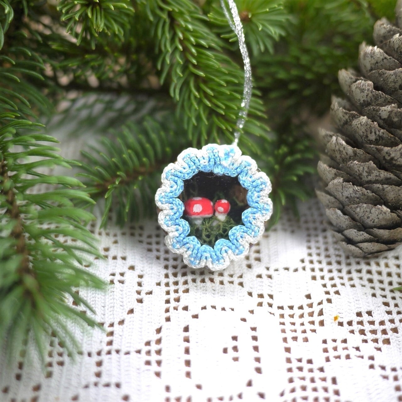 クルミ飾り 赤いキノコ こりすオリジナル