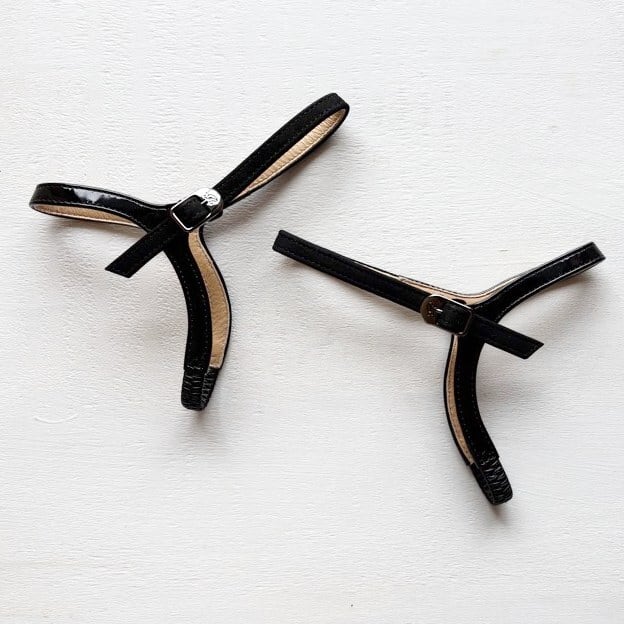 Type N002 ブラックスエードとブラックエナメルのコンビ (S.L)シューループ