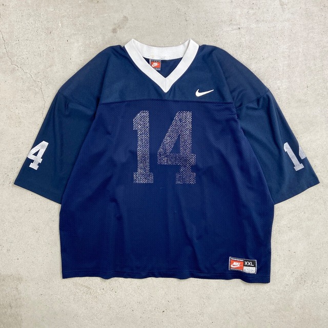 90年代 USA製 NIKE ゲームシャツ フットボールシャツ メッシュ切り替え 