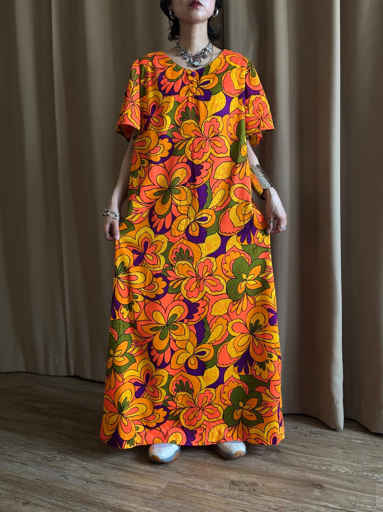 rétro pop floral pattern dress-5260-6