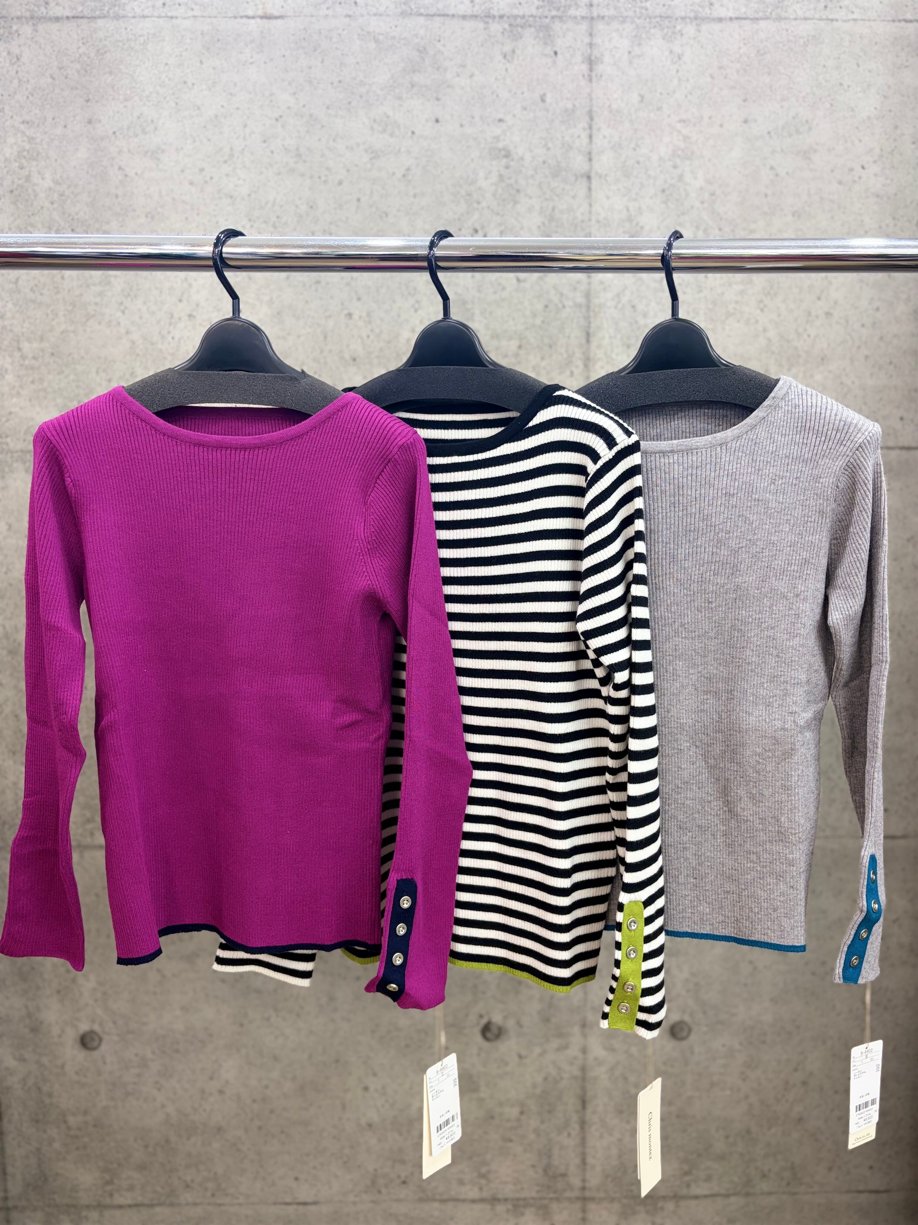 【送料無料】 HANEDAYA Select(ハネダヤセレクト) クルーネックリブニット ニット リブニット 丸首 大人女子 大人カワイイ 大人カジュアル キレイめカジュアル B-6802