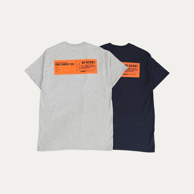 One Family Co. / Long Sleeve T-Shirt / Name Tag / Gray, Navy