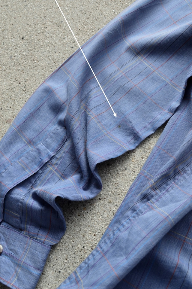 Peter ENGLAND 1990's From UK Multi Plaid Check Cotton Voile Old Shirt PolyBlend 90s euro コットンボイルシャツ