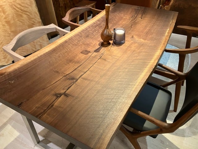 ウォールナット_1800×790-770-795×51_青山店_テーブル天板/一枚板