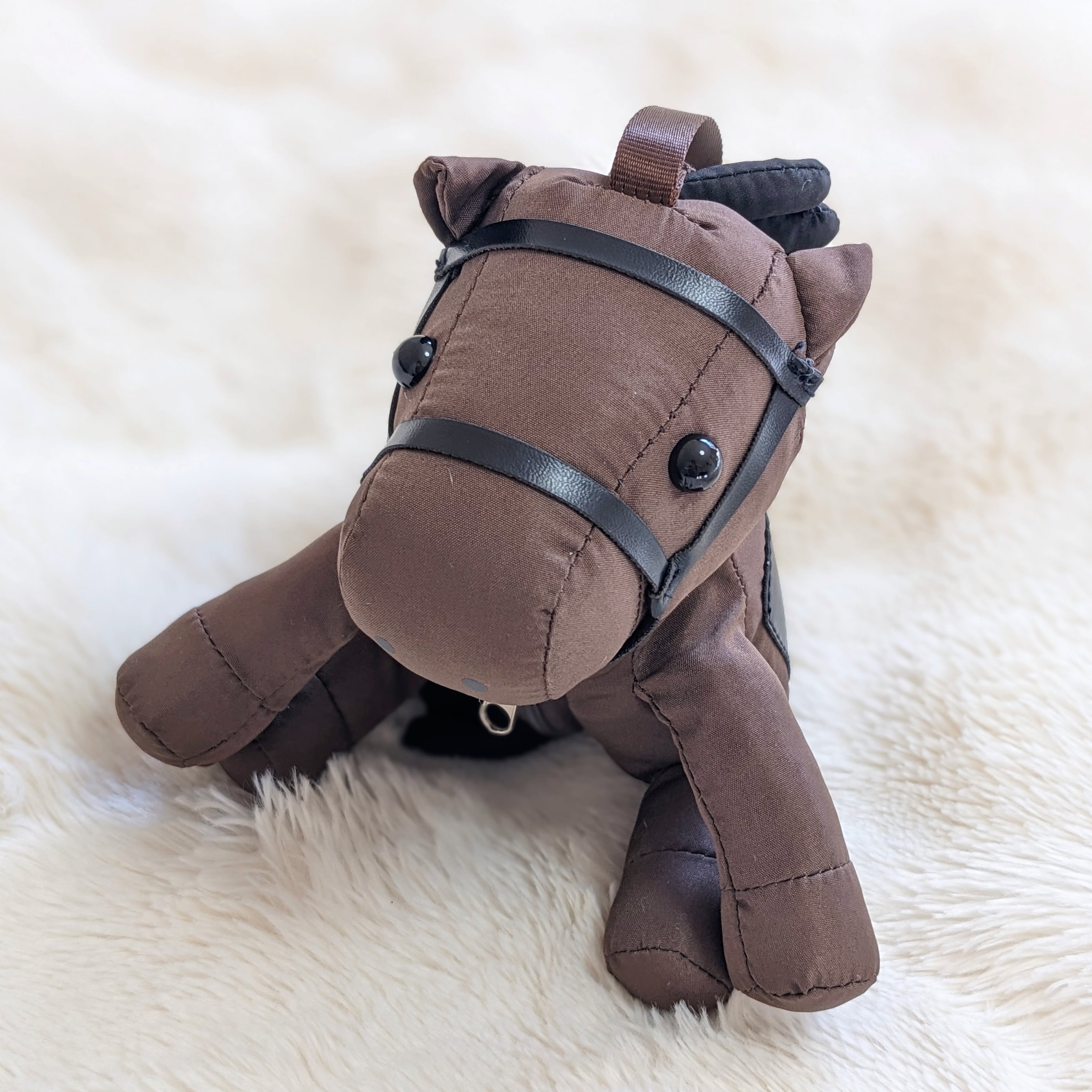 ダークブラウン〉オーダーメイド用 本体 馬ぬいぐるみエコバッグ® | 馬