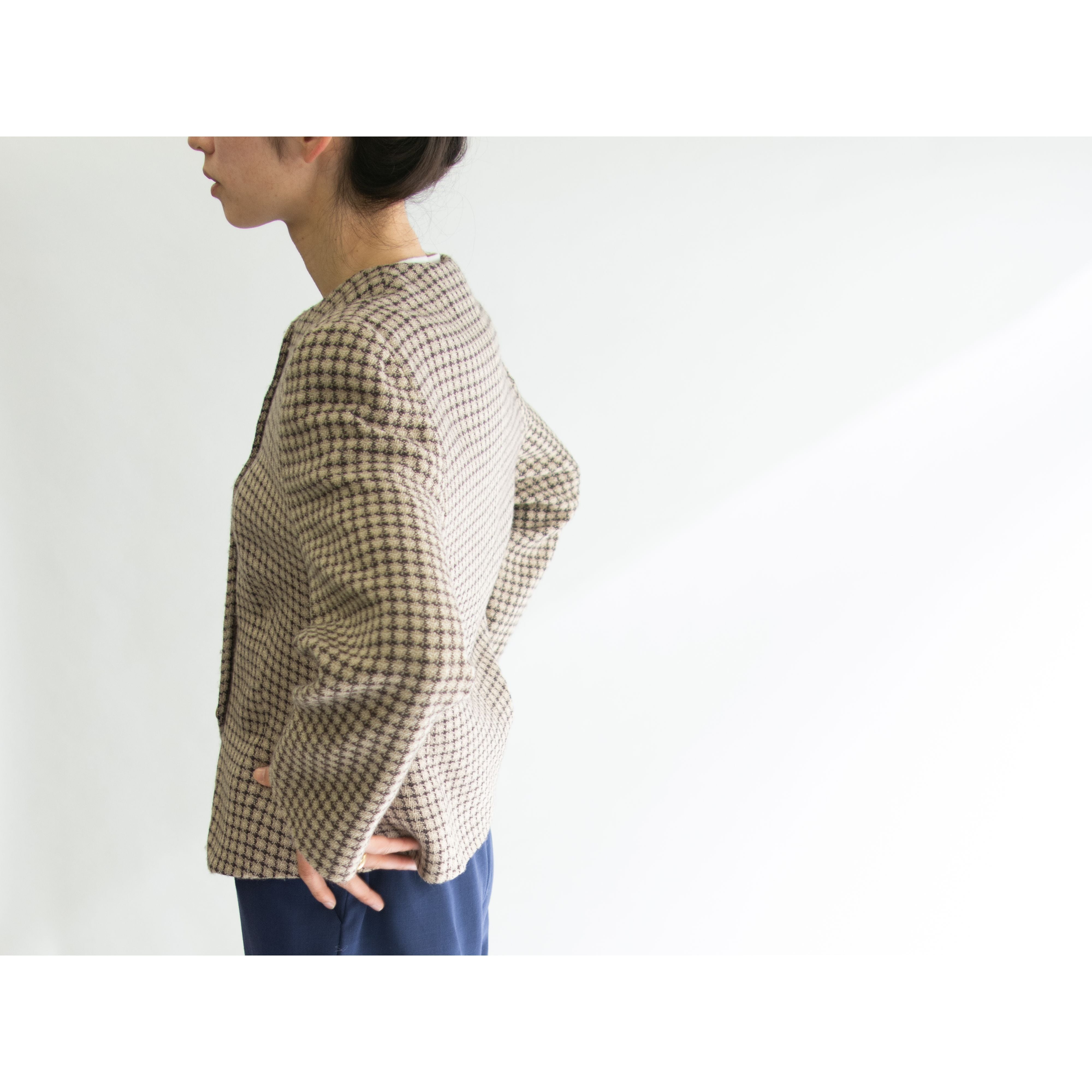 GIORGIO ARMANI】Made in Italy Wool-Silk-Cashmere Collarless Jacket ...