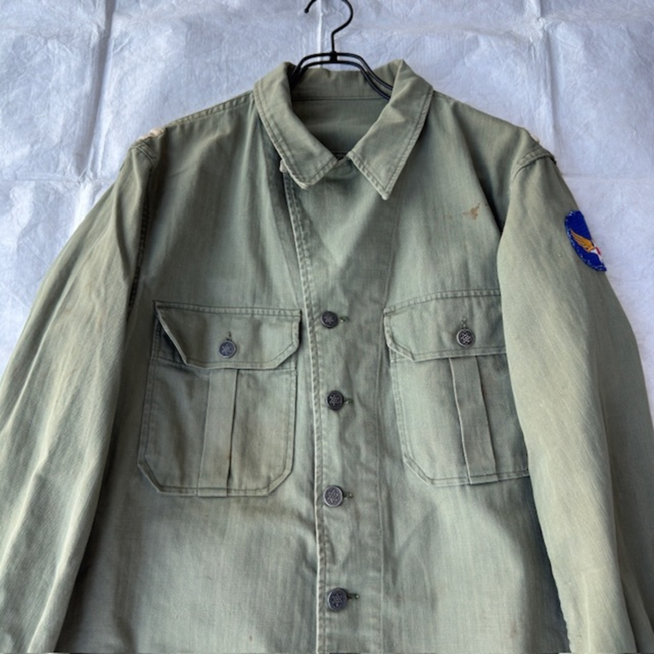 US Army M-41 HBT Shirt Jacket 46R 40s 画像2