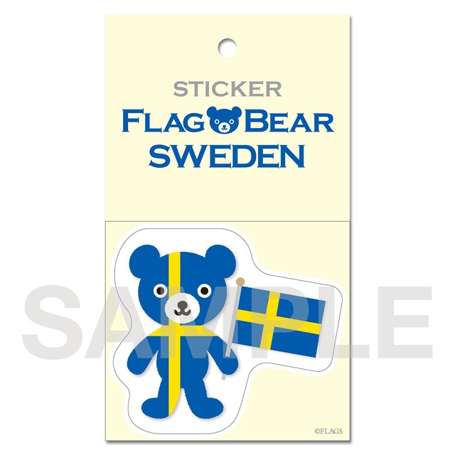 FLAG BEAR STICKER ＜SWEDEN＞ スウェーデン （大（L））