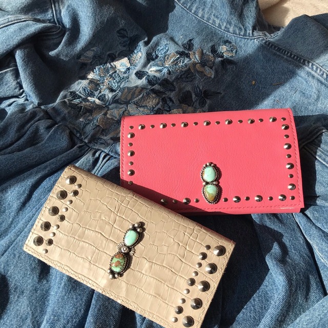 Double Turquoise Long wallet