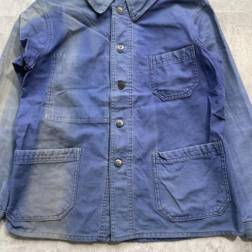 50-60s サンフェード BLEU VERDUN フレンチワークジャケット 詳細写真5