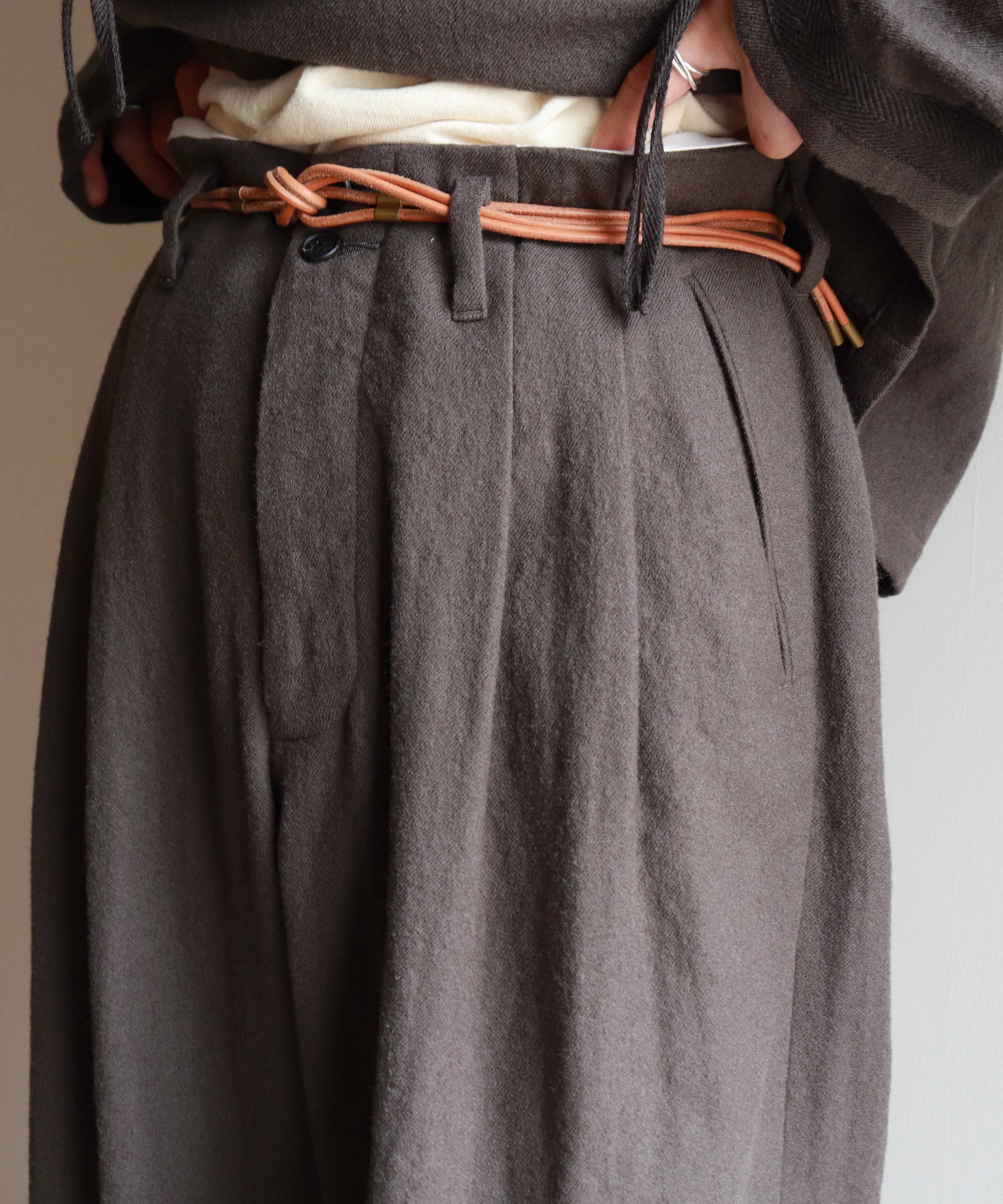 MATSUFUJI / M253-0402 / MILLING WOOL WIDE TROUSERS (TOUPE