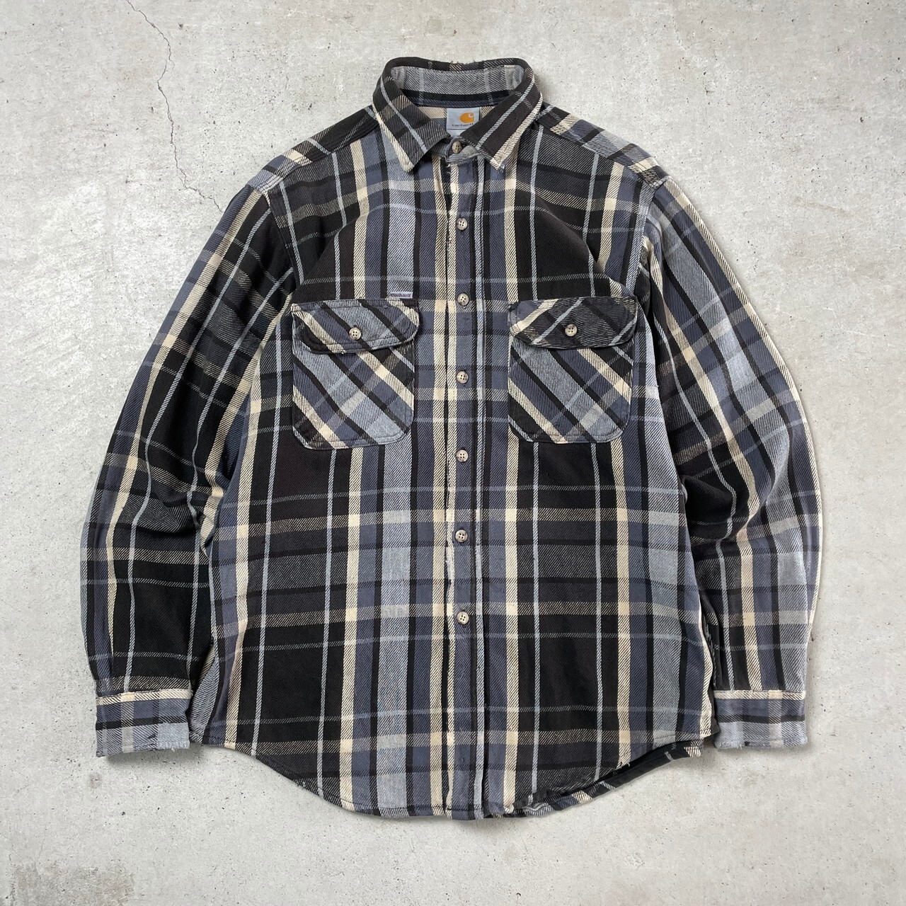 80年代〜 襤褸 Carhartt カーハート 長袖 ヘビーネルシャツ チェック 
