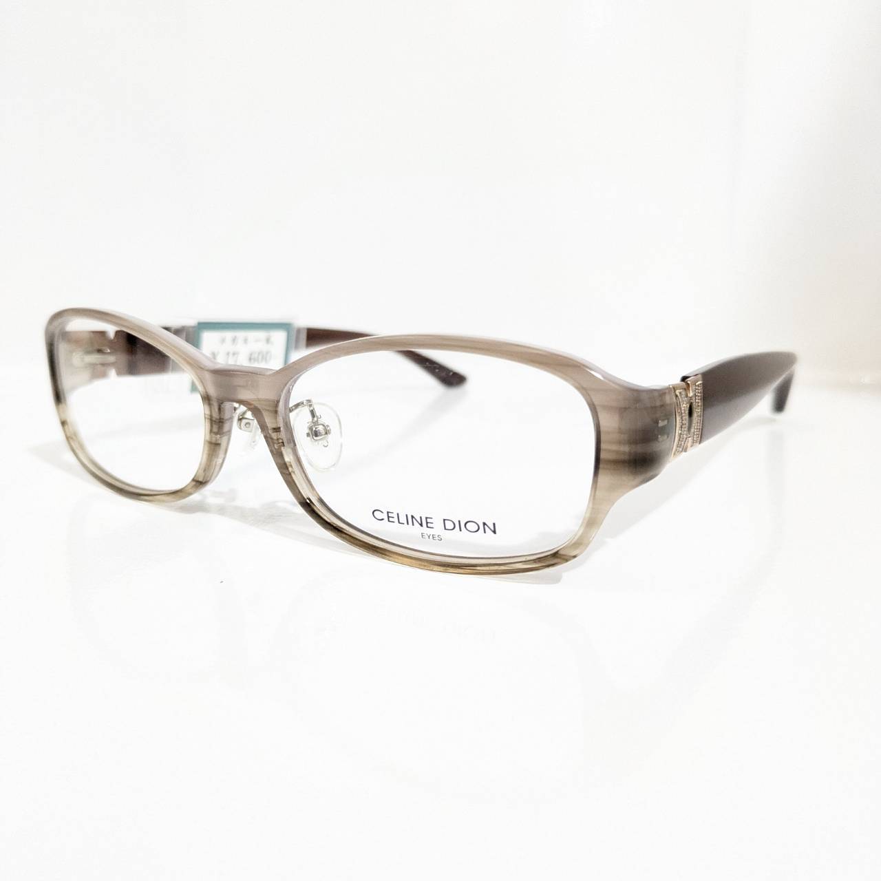 【CELINE DION】オーバルセルフレーム デミホワイトブラウン・ライトブラウン