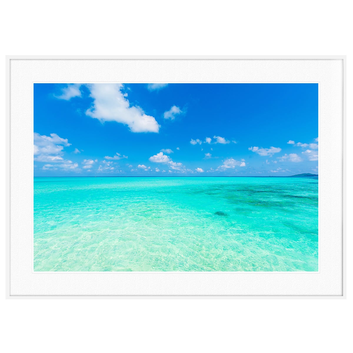 夏写真 沖縄 美しい宮古島の海 インテリアアートポスター額装 AS0735