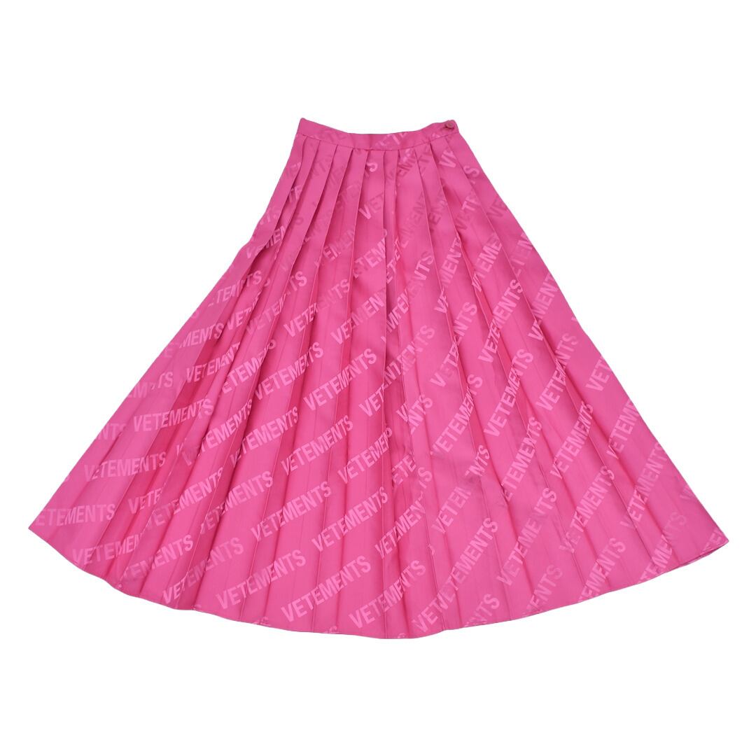 VETEMENTS ヴェトモン ロゴ スクール スカート WE63SK241G VETEMENTS】MONOGRAM PLEATED SKIRT | AYIN