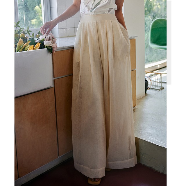 sheer wide pants 10674