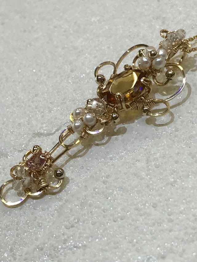 シトリンとピンクトルマリン