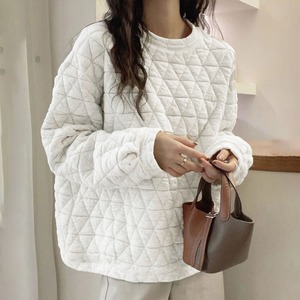 キルティング トレーナー レディース 韓国 秋冬 トップス ストリート系 きれいめ おしゃれ 大人 かわいい 中綿入り オーバーサイズ アメカジ 大人可愛い 大人女子