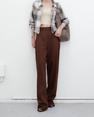 1990s wide leg linen-rayon trousers