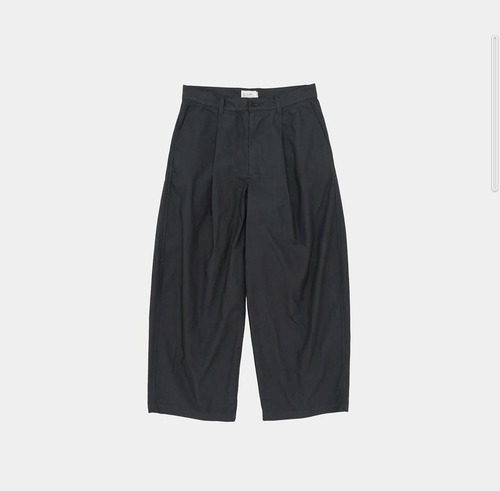 STILL BY HAND " Cotton Typewriter 1Tuck Wide Trouser(Ink Black) "