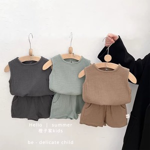 ナチュラル無地ベスト＆ショーツセット