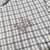 CUTTER&BUCK カッターアンドバック 斜めチェック柄 BD 半袖 ポロシャツ サイズ L /メンズ/ゴルフ/ホワイト/デサント