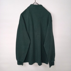 ラコステ 　ポロシャツ　長袖　L1312　刺繍ロゴ　シェルボタン　グリーン　3