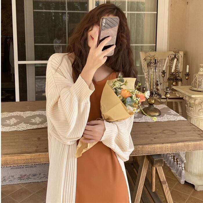 スプリングスタンダードルーズスリムニットカーディガン薄手ジャケット レディース レトロ 春物 シルク ドラファッションホール74962715214