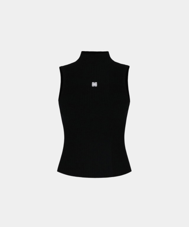 [BADBLOOD] Fleur Mockneck Tank - Black
